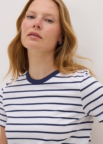 Navy Stripe Crew Neck T-Shirt