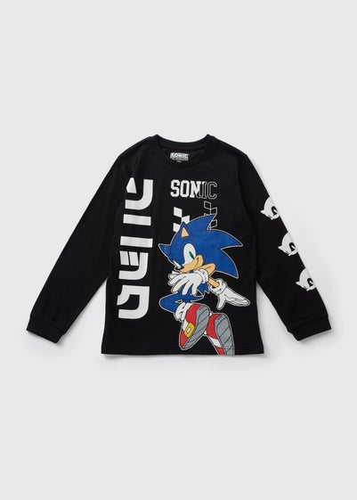 Sonic Boys Black Long Sleeve Top (5-13yrs)