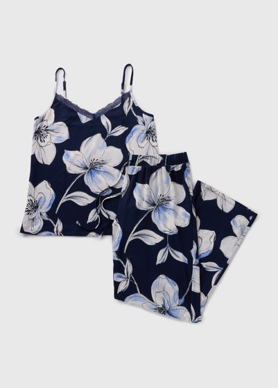 Navy Floral Cami Pyjama Set