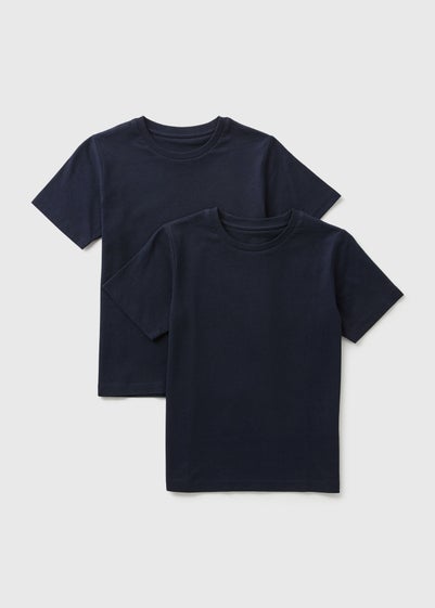 2 Pack Boys Navy T-Shirts (4-16yrs)
