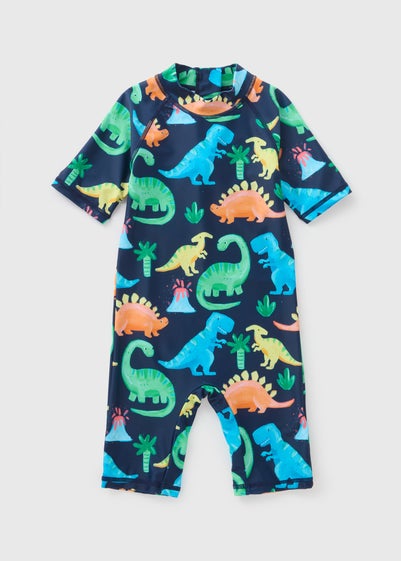 Kids Navy Dinosaur Surf Suit (1-7yrs)