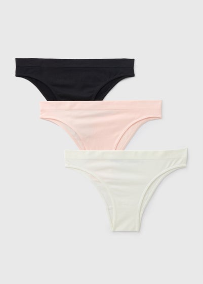 3 Pack Multicoloured Brazilian Knickers