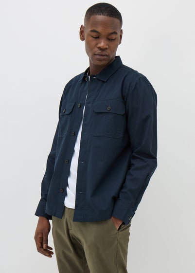 Navy Button Up Shacket