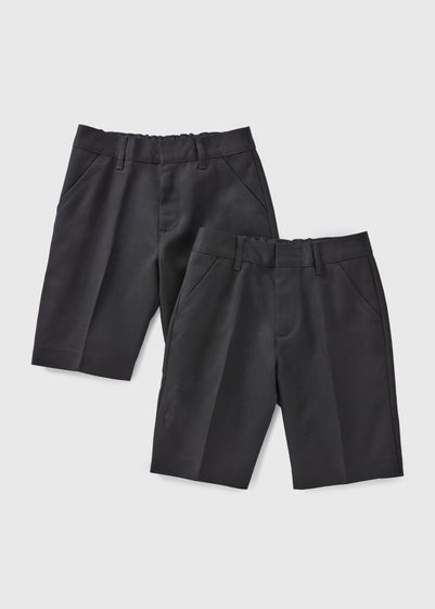 Boys 2 Pack Black Regular Fit Shorts (3-13yrs)