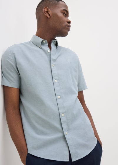 Green Chambray Short Sleeve Oxford Shirt