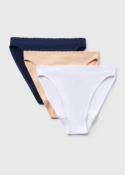 3 Pack Multicolour Seamless High Leg Knickers