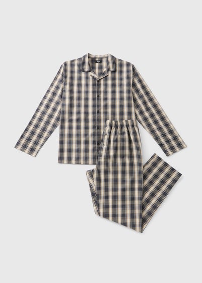 Beige Check Woven Pyjama Set