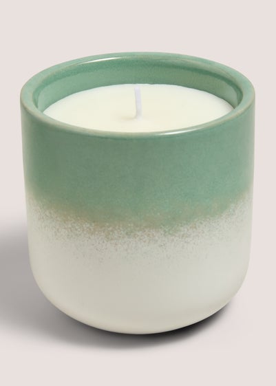 Pale Green Reactive Glaze Candle