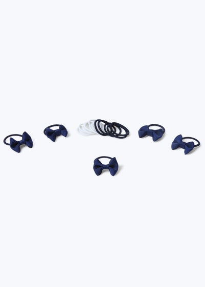 Multipack Girls Navy Bow Hair Bobbles