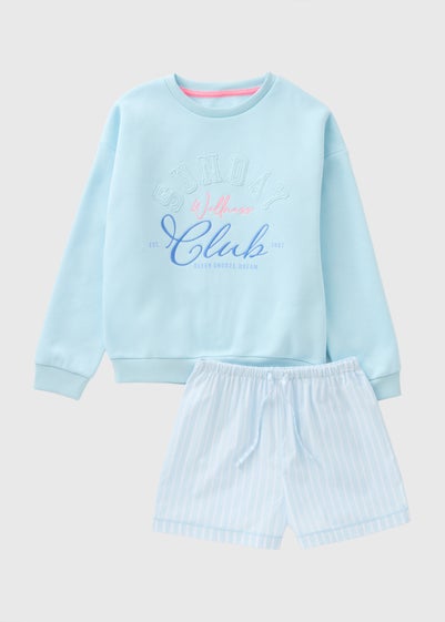 Girls Blue Sunday Club Pyjama Set (7-13yrs)