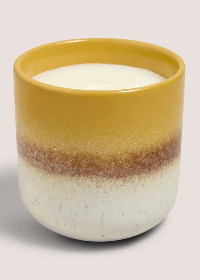 Yellow Reactive Glaze Candle