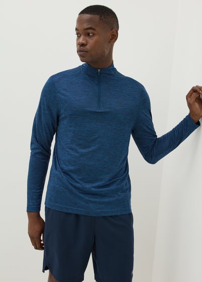 Souluxe Navy 1/4 Zip Long Sleeve Top