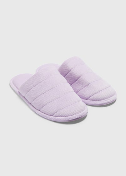 Lilac Waffle Mule Slippers