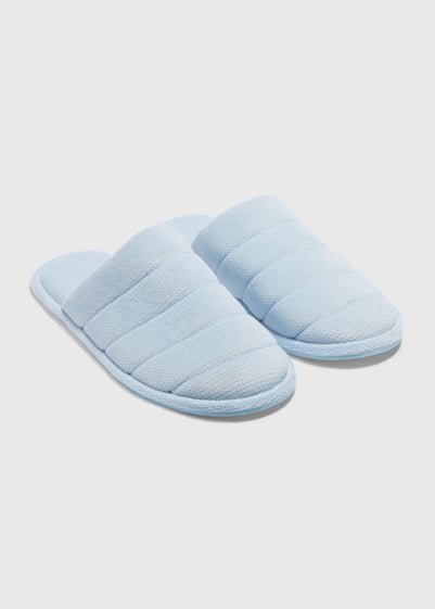 Blue Waffle Mule Slippers