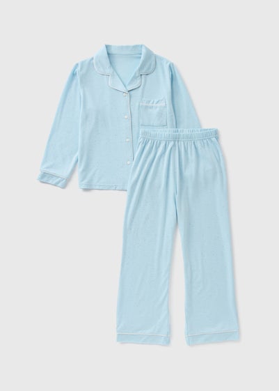 Girls Blue Shimmer Pyjama Set (7-13yrs)