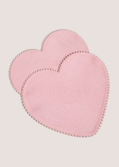 2 Pack Pink Heart Shaped Placemats