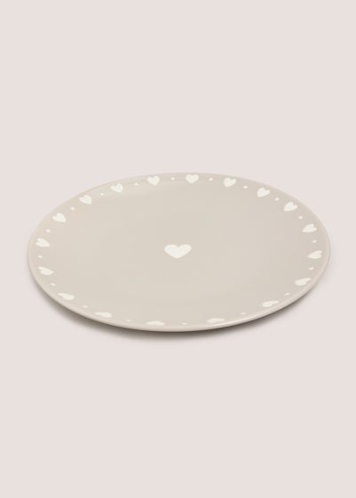 Neutral Heart Dinner Plate