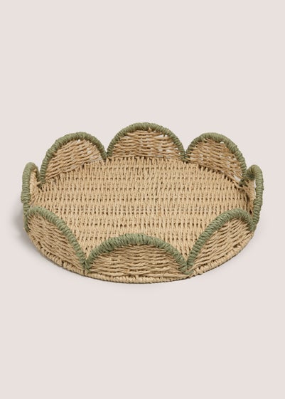 Green Scallop Edge Tray