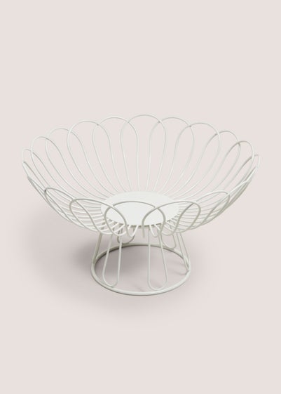 Cream Scalloped Wire Bowl