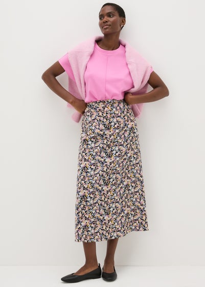 Multicolour Floral Flared Midaxi Skirt