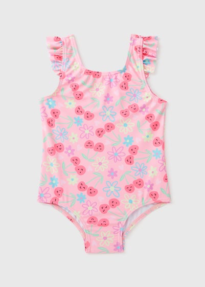 Girls Pink Fruit Swimsuit (1-7yrs)