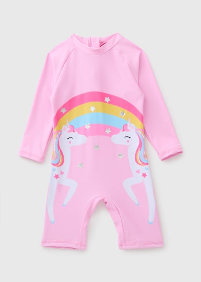 Girls Pink Unicorn Surf Suit (1-7yrs)