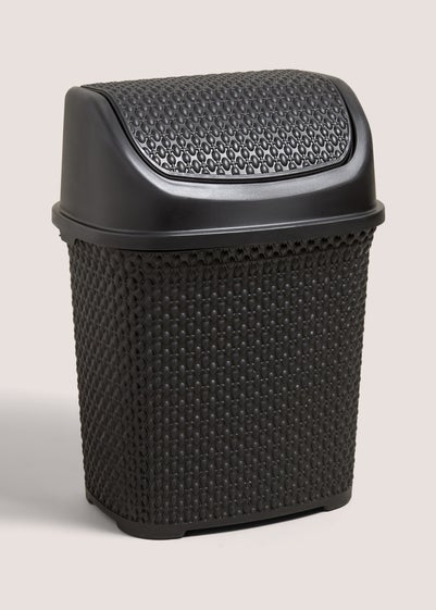 Black Textured Plastic Bin