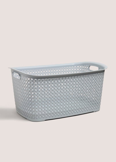 Grey Plastic Large Laundry Basket