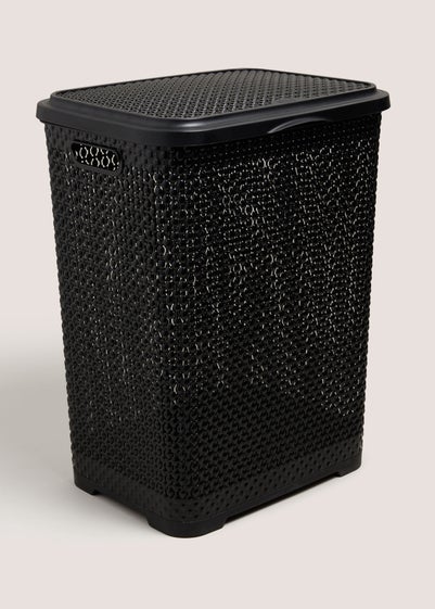 Black Plastic Laundry Hamper Basket