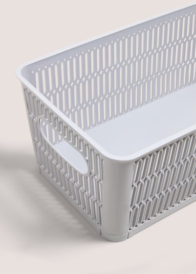 Grey Plastic Storage Basket