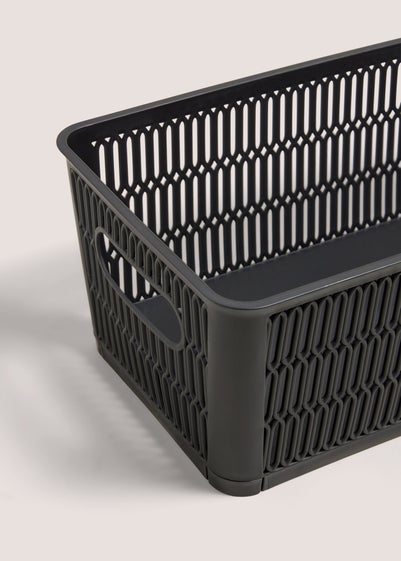 Black Plastic Storage Basket