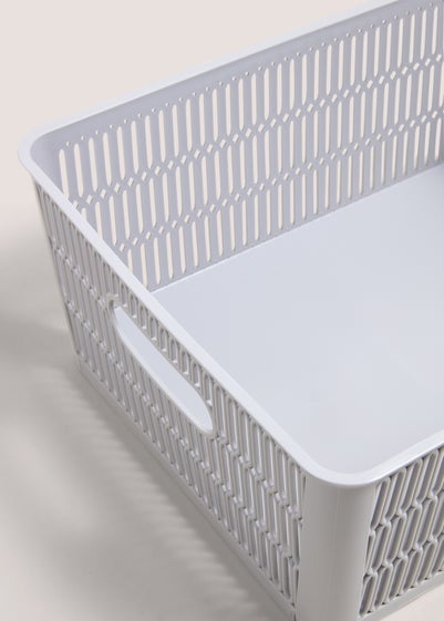 Grey Plastic Large Storage Basket