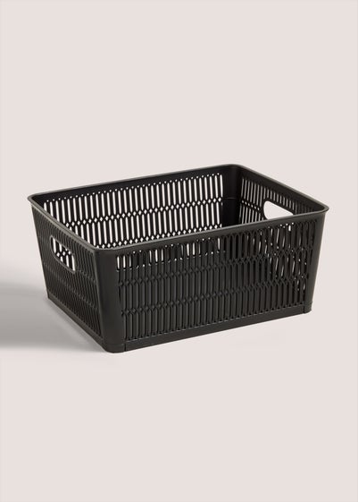 Black Plastic Large Storage Basket