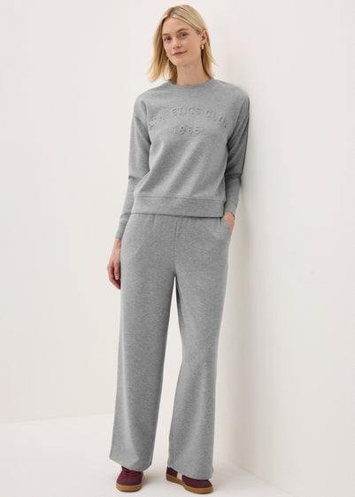 Souluxe Grey Wide Leg Jogging Bottoms