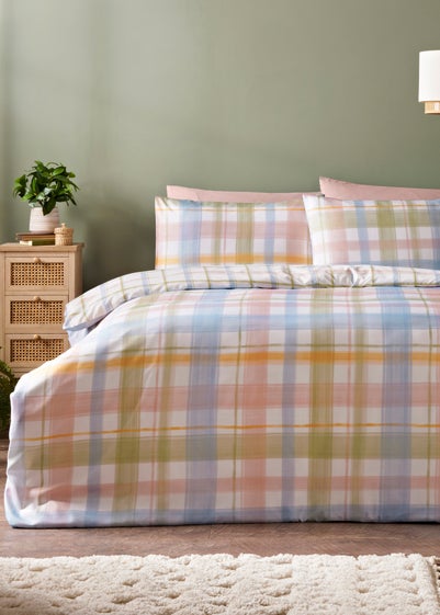 Multicolour Grid Check Duvet Set