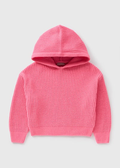 Girls Pink Knitted Hoodie (7-15yrs)