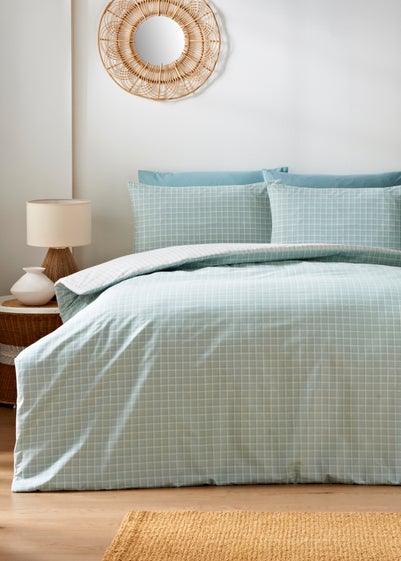 Green Grid Check Duvet Set