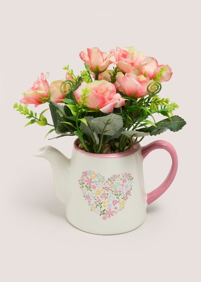 Pink Flower In Watering Can