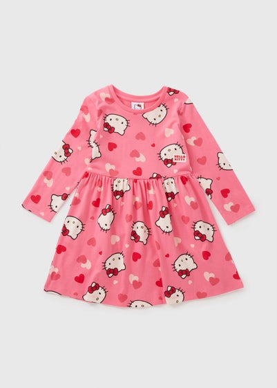 Hello Kitty Girls Pink Long Sleeve Dress (1-7yrs)