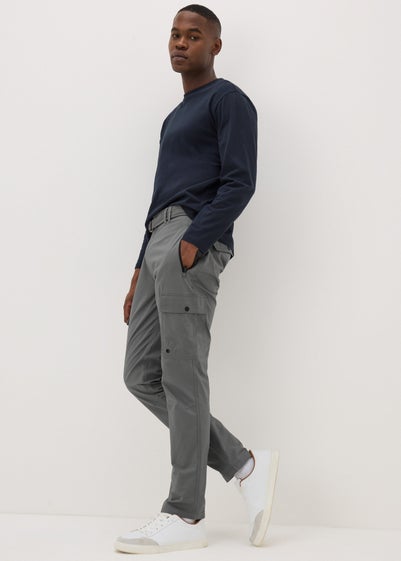 Khaki Belted Cargo Trousers