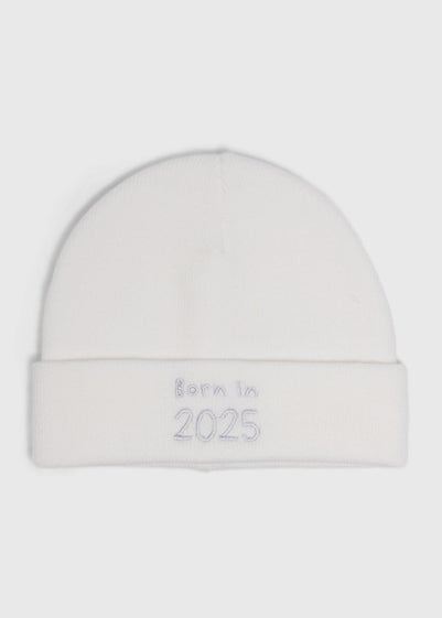 Baby Cream Born In 2025 Beanie (Newborn-6mths)