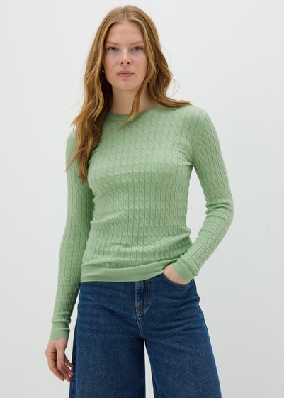 Green Baby Cable Knit Jumper