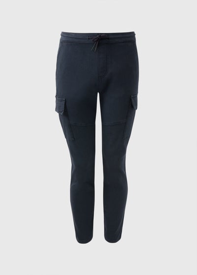 Navy Knitted Cargo Trousers