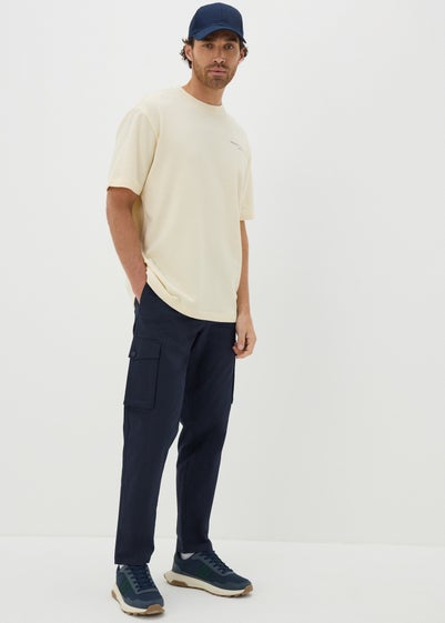 Navy Smart Cargo Trousers