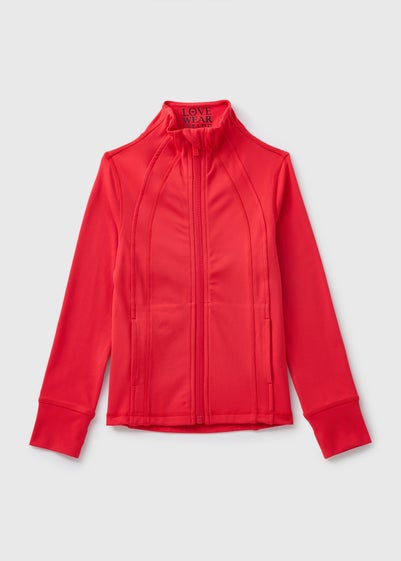 Girls Red Zip Up Sports Jacket (7-15yrs)