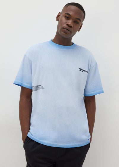 Blue Washed Slogan T-Shirt