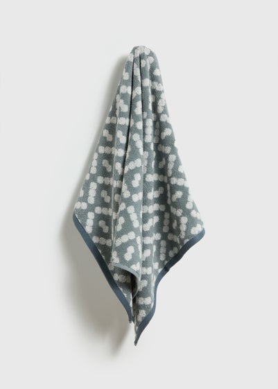 Duck Egg Geometric Jacquard Towel