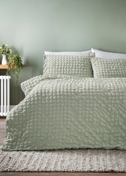 Green Seersucker Duvet Set