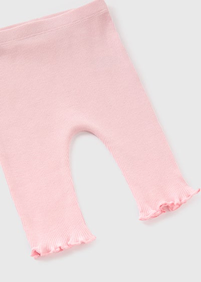 Baby Pink Ribbed Leggings (Newborn-23mths)