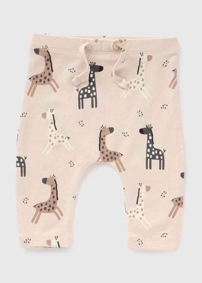 Baby Beige Giraffe Print Leggings (Newborn-23mths)